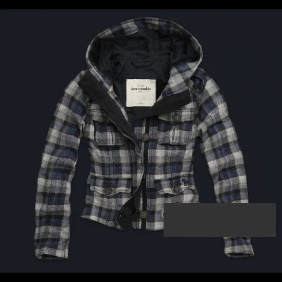 NWT Abercrombie kids plaid check wool jacket - Picture 1 of 1